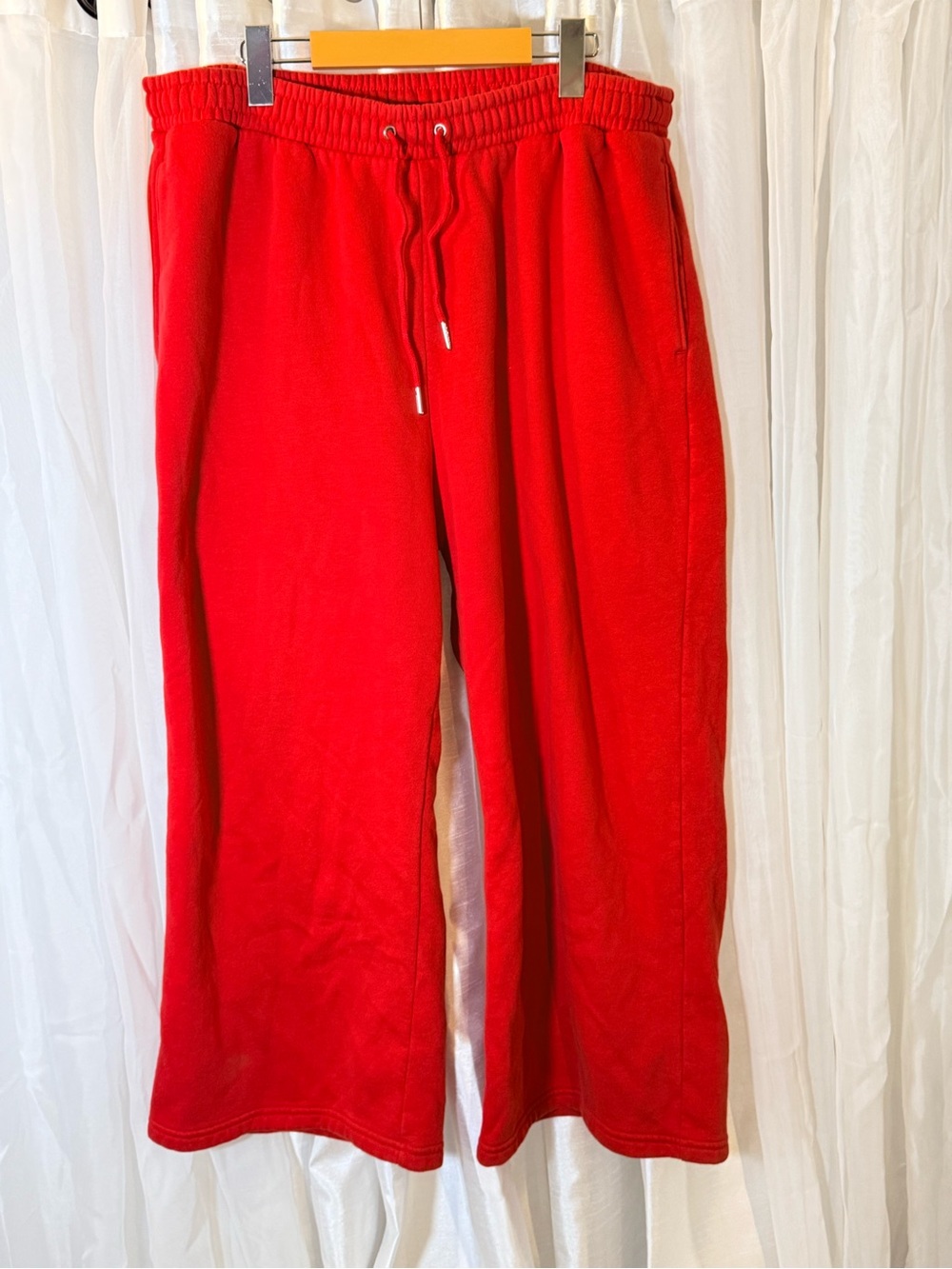 Abercrombie & Fitch Red Drawstring Fleece Joggers